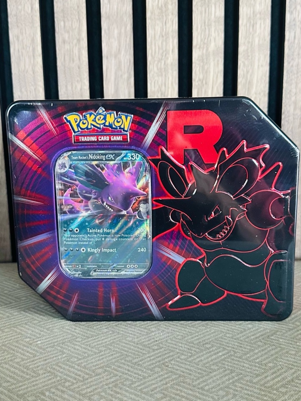 New! Pokémon TCG Team Rocket Tin [Team Rocket's Nidoking ex]